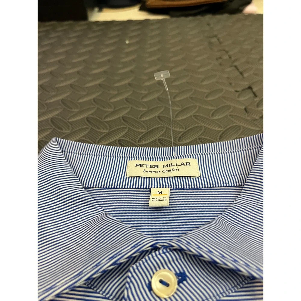 Peter Millar Polo Mens Medium Blue UCLA Bruins Striped Summer Comfort ME0CEK11S